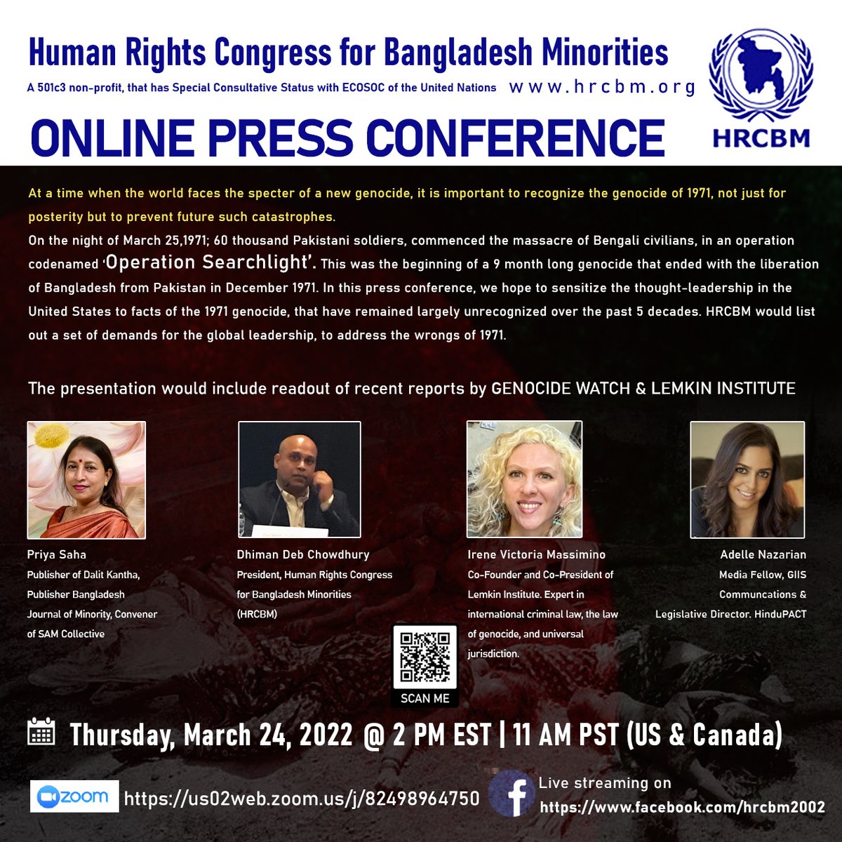 Press Conference for the recognition of 1971 Bangladesh Genocide